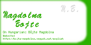 magdolna bojte business card