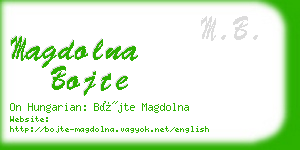 magdolna bojte business card